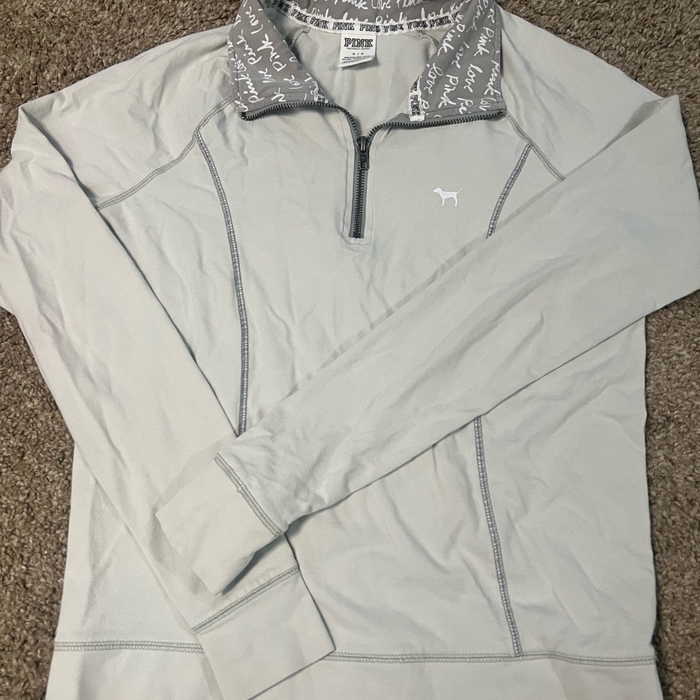 🌻PINK Gray Quarter-Zip Jacket🌻